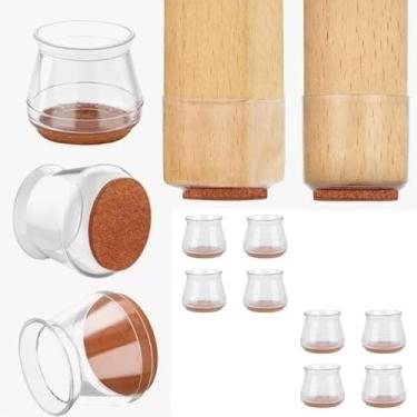 Imagem de KIT 8 PROTETOR DE PÉ DE CADEIRA COM FELTRO DE SILICONE FLEXIVEL MESA E MOVEIS COZINHA SERVE PÉ REDONDO OU QUADRADO SEM BARULHOS E ARRANHOES NO PISO NÃO RISCA RESISTENTE UNIVERSAL PRATICO (BRANCO)