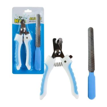 Imagem de Cortador Alicate para Corte de Unhas de Pets com Lixa Inclusa, Higiêne, Segurança e Precisão Cães Cachorro Pet Gato (azul)