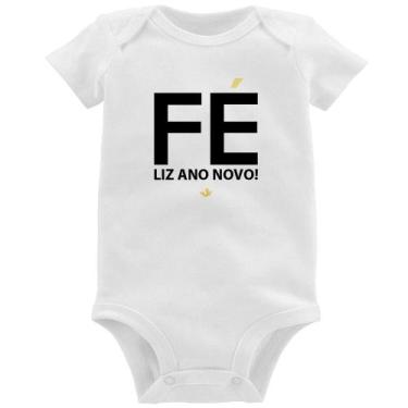 Imagem de Body Bebê Fé liz ano novo! - Foca na Moda, Branco, GG