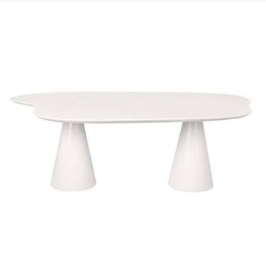 Imagem de Mesa De Jantar 180x100 Cone Orgânica Nuvem Cor Branca