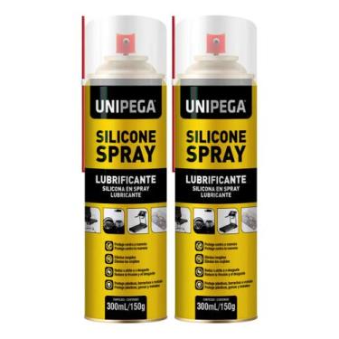Imagem de Kit 2 Silicone Spray Lubrificante 300ml Brilho Couro Esteira - Unipega