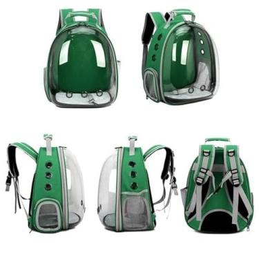 Imagem de Mochila Bolsa Pet Visão Panorâmica Astronauta Cachorro e Gato PREMIUM DAVEXX® (VERDE)
