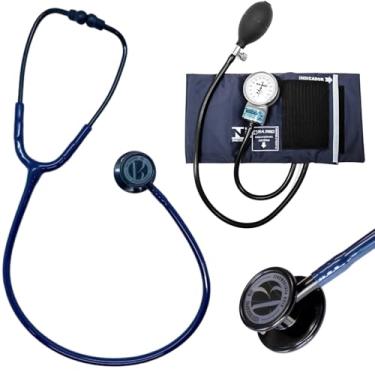 Imagem de Kit Estetoscópio BIC Eternity + Esfigmomanômetro Pamed Com Bolsa - Enfermagem e Medicina (AZUL BLACK)