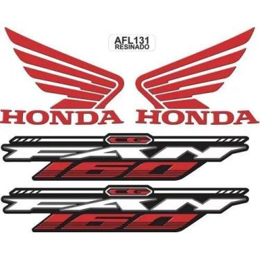 Imagem de Kit Adesivo Faixa Lateral Resinado Honda Cg Fan 160 Vermelho - Resitan