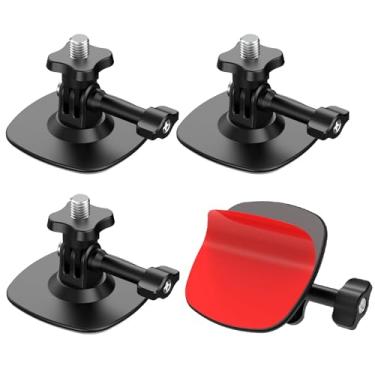 Imagem de Taisioner Suporte adesivo flexível para capacete de queixo compatível com Insta360 X4/X3/X2 GO 2/3/S GoPro Action Camera Hero 12/11/10/9/8 Snowboard Surfboard Kit de montagem de acessórios (3 peças)