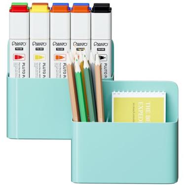 Imagem de Mabrasse 2p Suporte magnético apagável a seco, suporte para caneta e borracha para quadro branco, organizador de armazenamento utilitário para escritório, geladeira, armário e armários de metal