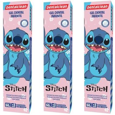 Imagem de 3X GEL DENTAL INFANTIL STITCH SABOR MORANGO 50G -DENTALCLEAN