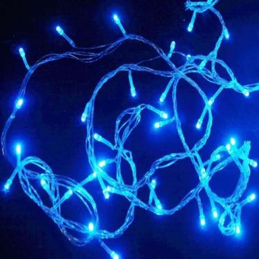 Imagem de Pisca Pisca De Led Azul Natal 8 Funções 100 Lâmpadas 110v Enfeite Nata