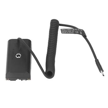 Imagem de Manequim Bateria Type C para NP F970 F750 F570 F550 Circuito de carregamento rápido Cabo de mola Adaptador de alimentação contínua para câmera