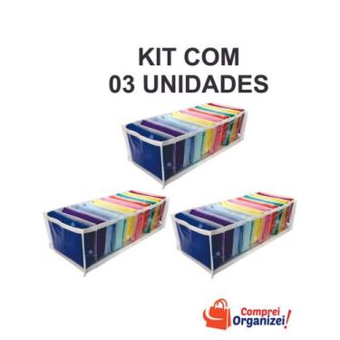 Imagem de Colmeia Organizadora Gavetas Fraudas 10 Nichos - Kit 3 Un. - Organize_