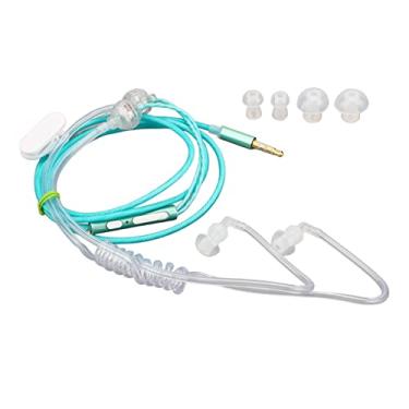 Imagem de Fone de ouvido com tubo de ar de 3,5 mm, fone de ouvido binaural portátil, fone de ouvido com tubo para redução de ruído de laptop e tablet (Verde)