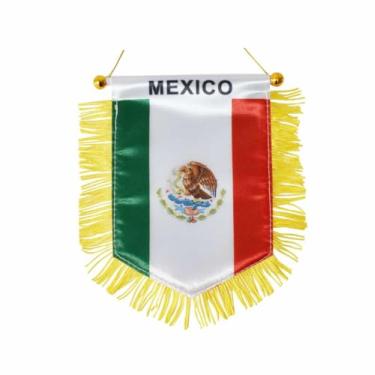 Imagem de Bandeira pendurada do México com ventosa dupla face mini 10 x 15 cm decoração de faixa mexicana para carro, casa, parede, porta, janela