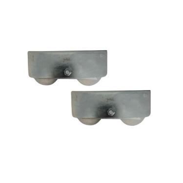 Imagem de Kit 2 pçs roldana 2.1/2" ferro 5/8" 1 rol trucada (zincada) - Mk7