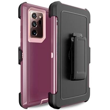 Imagem de Bisbkrar Capa para Samsung Galaxy Note 20 Ultra 5G, [grau militar] proteção à prova de choque, capa de telefone resistente para Note 20 Ultra de 6,9 polegadas (com clipe de cinto) (roxa)