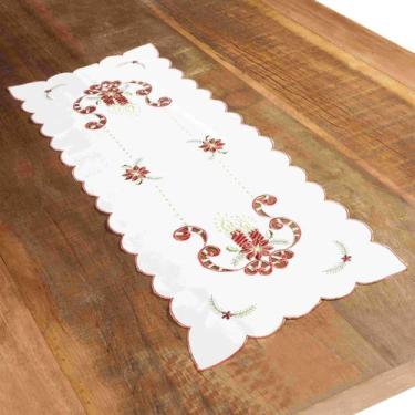 Imagem de Caminho De Mesa Bordado Natalino Branco 33X87Cm Rafimex