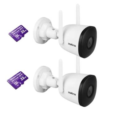 Imagem de Kit 2 Câmeras Wi-fi Full Hd 30m Áudio Zoom Im5 Sc Intelbras Com Cartão 32gb