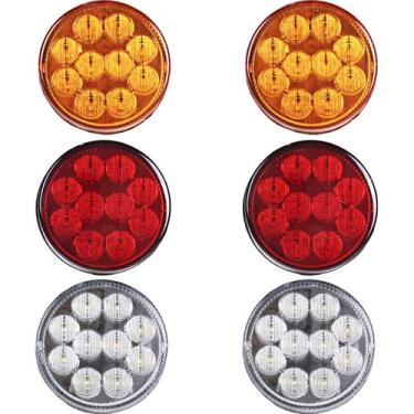 Imagem de 6 Lanterna Traseira 96mm Ônibus Caminhão Bugue 10 LED 24V - SILO