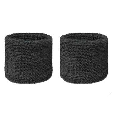 Imagem de Couver Pulseira de moletom juvenil de algodão cinza carvão de 7,6 cm para esportes e mais, 1 par