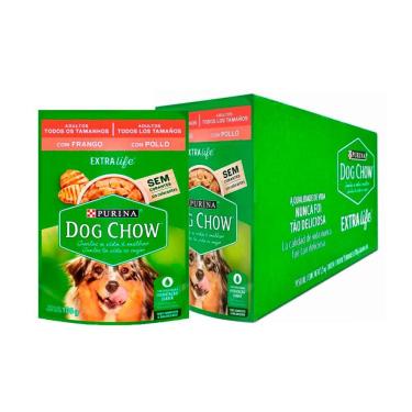 Imagem de Caixa 15Un. Ração Úmida Dog Chow Cães Adultos Frango 100G