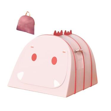 Imagem de Almencla As crianças brincam de barraca com bolsa de transporte, jogue casa com janela de tenda de playhouse ao ar livre para a sala de estar para garotos, Rosa 132x102x82cm