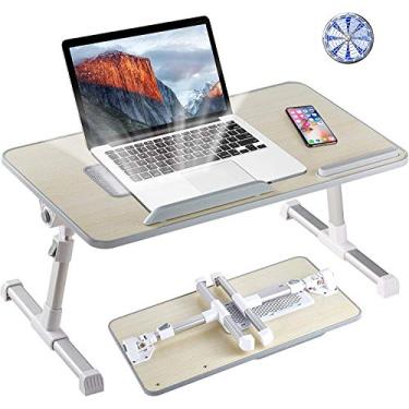 Imagem de Suporte para laptop, suporte ajustável para laptop, mesa portátil com pernas dobráveis, mesa de notebook para leitura e escrita de laptop, bandeja de colo para comer