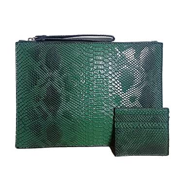 Imagem de NIGEDU Bolsa feminina de couro sintético com alça de mão, Verde, One Size