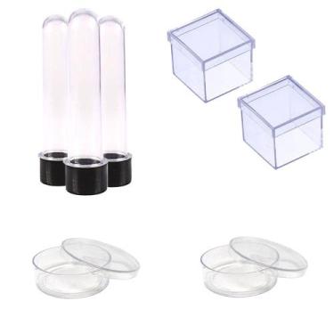 Imagem de 100 Latinhas Acrílicas Tubetes 13Cm Caixinhas 5X5 Preto - Belas cores