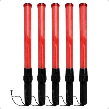 Imagem de Kit 5 Bastão Sinalizador Bateria Recarregável Grande Balizador Estacionamento Eventos