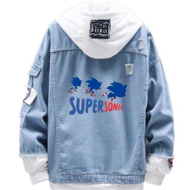 Imagem de Jaqueta jeans Sanmu Casual Digital Print Super Sonic