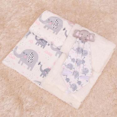 Imagem de Kit Cobertor com Naninha para Bebe com Caixa Presente - Miguel Baby, E