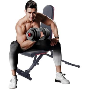 Imagem de Banco de peso ajustável, capacidade de 362 kg para treino de corpo inteiro, banco de peso inclinado e declínio para treino interno, academia em casa