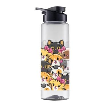 Imagem de Garrafinha De Agua Squeeze infantil 750ml Esporte Escritório Escola Personalizado Diversos (Mix Cat)