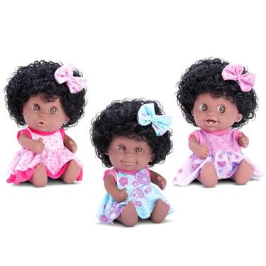 Imagem de Bonecas Babies Expressões Trigêmeas Negras - Bee Toys