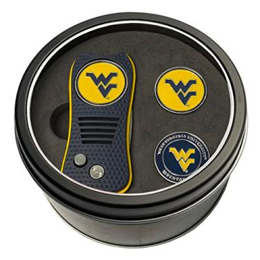 Imagem de Team Golf Conjunto de 2 marcadores de bola NCAA West Virginia Mountaineers com ferramenta retrátil e 3 marcadores magnéticos de dupla face, design patenteado de ponta única, causa menos danos aos verdes