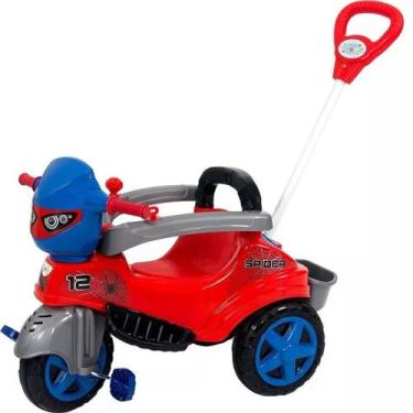 Imagem de Triciclo Infantil Pedal Carrinho De Passeio Baby City Spider Com Haste