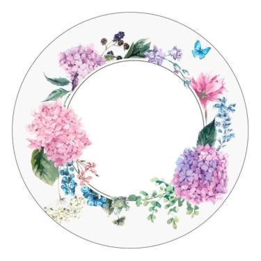 Imagem de Painel Redondo Tecido Sublimado 3D Floral Frd-5900