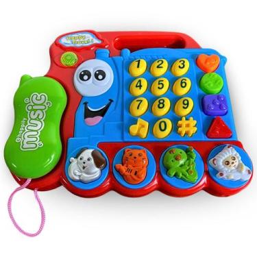 Imagem de Telefone Musical Infantil Brinquedo Educativo Estímulo Sensorial Luzes
