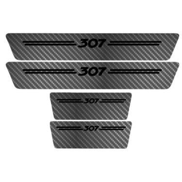 Imagem de Kit Soleira Protetora Porta Premium Black Carbono - 307 - Jhow Adesivo