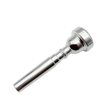 Imagem de Missmore Conjunto de bocal de trompete 3C 5C 7C banhado a prata - Acessório profissional de instrumento de latão para iniciantes, intermediários e avançados - Kit de bocal de trompete (5C)