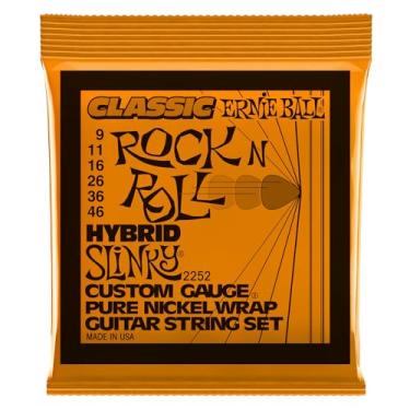 Imagem de Ernie Ball Hybrid Slinky Classic Pure Nickel Electric Guitar Strings, 9-46 Gauge (P02252)