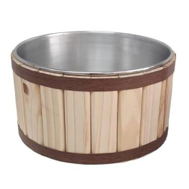 Imagem de Tina Escalda Pés Bacia Para Pedicure Balde Ofurô Cuidados Saude Dos Pés Relaxamento Hidratação(Madeira Clara)