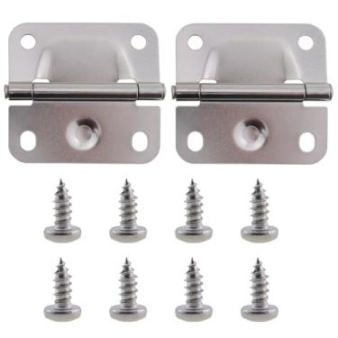 Imagem de CChiai Pacote com 2 dobradiças de aço inoxidável refrigerador com parafusos conjunto de peças de reposição para freezer 5235 6262 6270