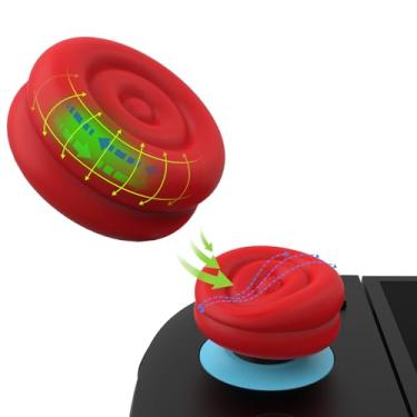 Imagem de PlayVital for Switch 2 Thumbs Cushion Caps Thumb Grips (4-Pack) | Silicone Joystick Grip Cover for Nintendo Switch 2 Joycon, Anti-Fatigue Design | Passion Red