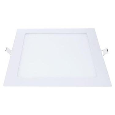 Imagem de Plafon de led quadrado embutir 12w 3000k branco quente bivolt  galaxy