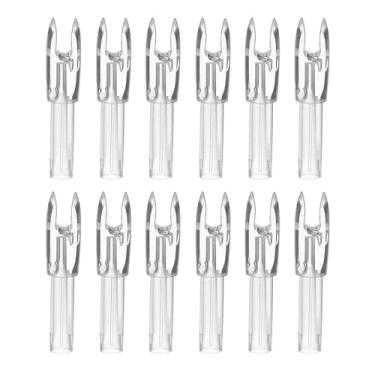 Imagem de PATIKIL Flechas para tiro com arco 4,2 mm, pacote com 12 peças de plástico para inserção de flecha de substituição para caça e tiro arco recurvo, transparente