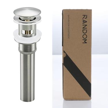 Imagem de RANDOM Tampa De Ralo Pop-Up Aleatória Níquel Escovado Com Transbordamento Para Torneira Banheiro E Pia.