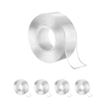 Imagem de Fita dupla face silicone fixa forte 12m transparente - Rio Tijucas