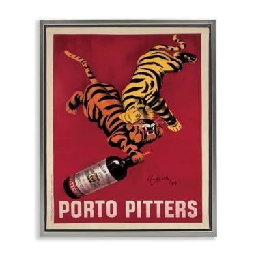 Imagem de Stupell Industries Arte de parede retrô vintage Wine & Tigers Gray Floater Canvas por Marcello Nizzoli, 25 x 31