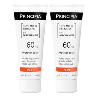 Imagem de PRINCIPIA, Kit Protetor Solar Facial FPS 60, 16,5% Mix de Filtros UV + 5% Niacinamida FPS 60 PS-01 com 40ml