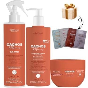 Imagem de Kit Arvensis Cachos Naturais Ondulados ativador 300g + spray day after + geleia fixação forte